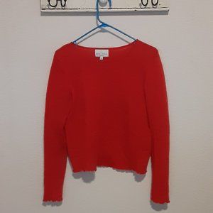 Red Fuzzy Cashmere Shirt Belle France Womens L